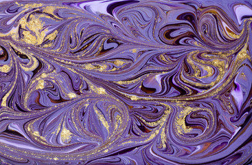 Marble abstract acrylic background. Violet marbling artwork texture. Marbled ripple pattern.