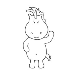 Illustration wiht cute unicorn. Vector illustration.