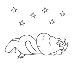 Illustration wiht cute unicorn. Vector illustration.