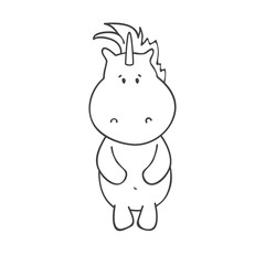 Fototapeta premium Illustration wiht cute unicorn. Vector illustration.