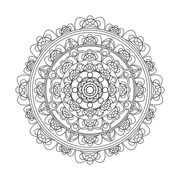 Vector illustration of a mandala for coloring book anti stress, mandala vettoriale da colorare anti stress