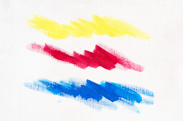 Paint strokes on a canvas