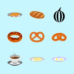 icons about Food with cup, omelette, hot, dinner and sweet