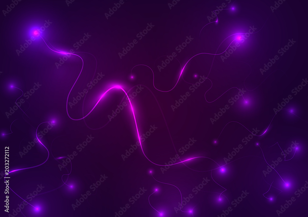 Wall mural vector background abstract technology communication data science with bright lights