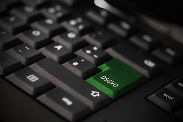 european basic data protection regulation comes into force on 25.05.18, in color on a keyboard