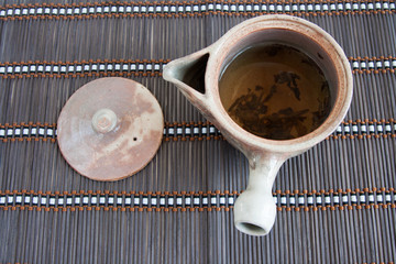 Teapot made of ceramic.