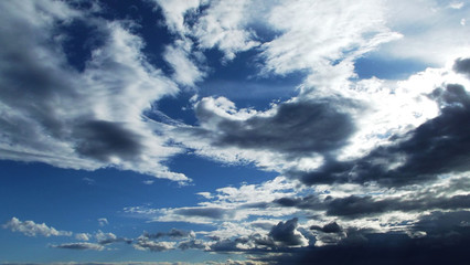 Obraz premium Blue sky and white clouds.The natural background.