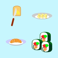 icons about Food with cuisine, dinner, brown, fatty and tasty