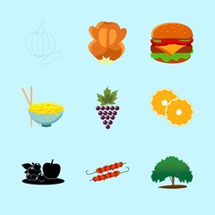 icons about Food with food, bunch, chiken, barbecue and beef
