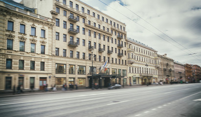 Plakat Nevsky Prospect street at Sankt-Petersburg in Russia.