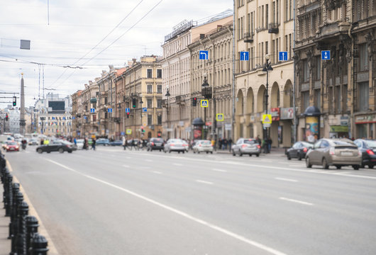 Nevsky Prospect street at Sankt-Petersburg in Russia.