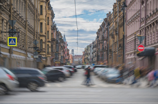 Rubinshteina Street view at Sankt-Petersburg in Russia.