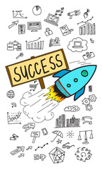 Business success concept on white background