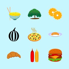 icons about Food with restaurant, cheese, salami, summer and nature