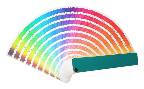 Rainbow sample colors catalogue in many shades of colors or spectrum isolated on white background. Color chart with color code detail information. Color sampler. Color palette.