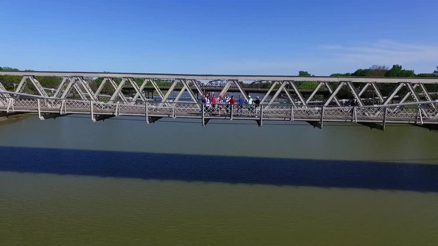 Aerial Video of Waco Suspension Bridge