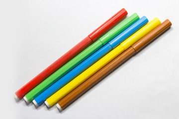 markers on white background