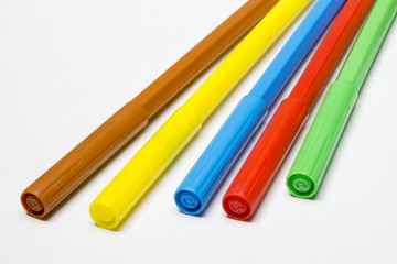 markers on white background