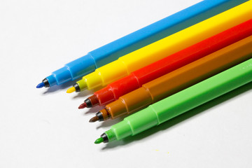 markers on white background