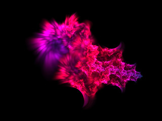 Hot pink smoke cloud explosion
