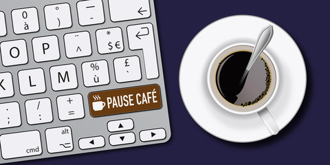 pause - pause café - café - détente - ordinateur - clavier - convivial - travail - entreprise - horaire