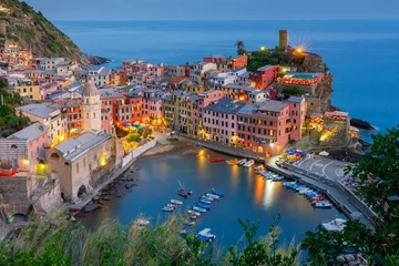 Zelfklevend Fotobehang Liguria Vernazza. Ancient Italian village on the Mediterranean coast.