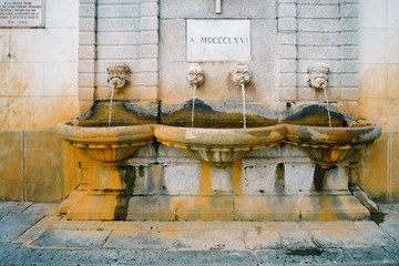 Pizzo Calabro, Calabria Italy - Fontana Garibaldi in 1866, already known as Fontana Vecchia in the...