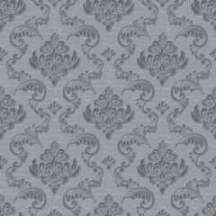 Vector damask seamless pattern background with handwriting. Classical luxury old fashioned damask ornament, royal victorian seamless texture for wallpapers, textile, wrapping. Floral baroque template.