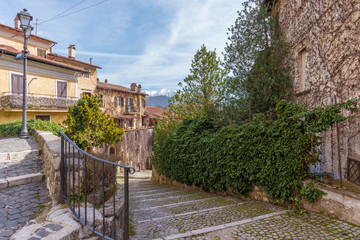 Tagliacozzo (Italy) - A small pretty village in the province of L'Aquila, in the mountain region of Abruzzo, during the spring. Here the historic center.