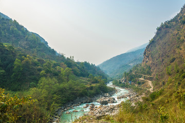 Mountain river in Nepal.