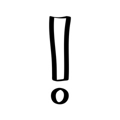 Vector black exclamation mark on white background