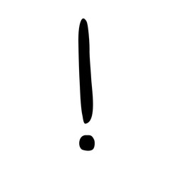 Vector black exclamation mark on white background