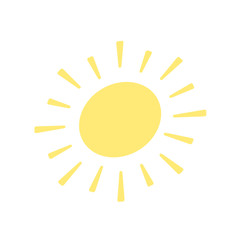 sun icon on white background. flat design. vector illustration