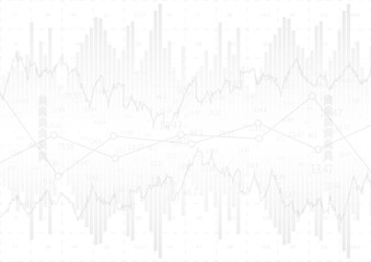 Fototapeta premium financial graph with a linear diagram, a histogram in the stock market on a gradient white background.Vector illustration.