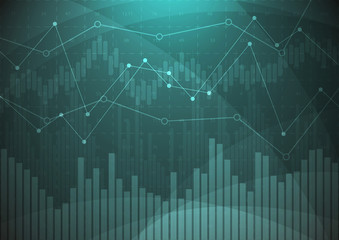 Abstract financial chart with stock graph market.Vector illustration