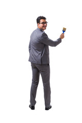 Businessman painter isolated on white background