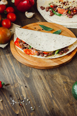 The vegetarian quesadilla - traditional mexican food.