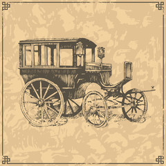 Fototapeta na wymiar Vector old carriage