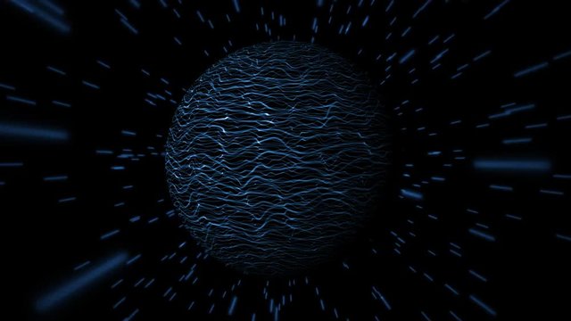 High speed artistic planet flying through the stars.