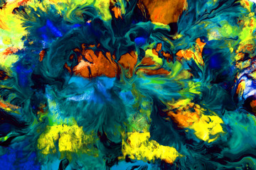 Fototapeta na wymiar Colourful splash abstract background. Spilled nail polish pool.