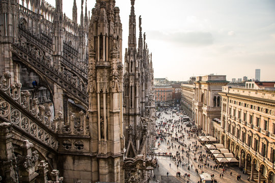 Blick vom Dom zu Mailand &uuml;ber die Stadt