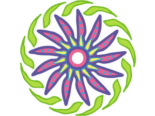 Decoreative abstraction wheel - mandala in a bright colors