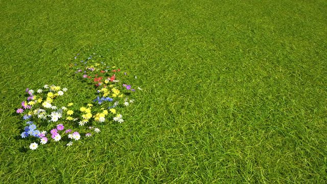 Spring Word made of Flowers