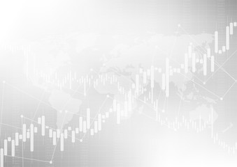 Financial graph with a linear diagram, a histogram in the stock market. Abstract vector background .