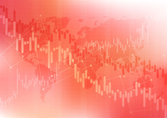Financial graph with a linear diagram, a histogram in the stock market. Abstract vector background .