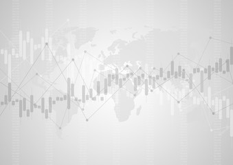 Financial graph with a linear diagram, a histogram in the stock market. Abstract vector background .