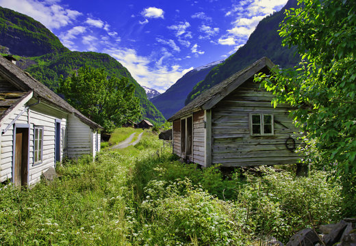 Flaamsdalen near flaam in Aurland Norway
