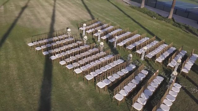 Wedding ceremony chairs reception