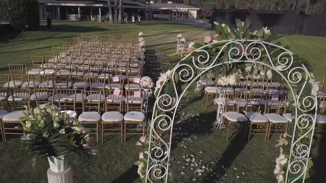 Wedding ceremony chairs reception
