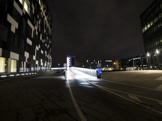 Copenhagen bike road lighting up in the night